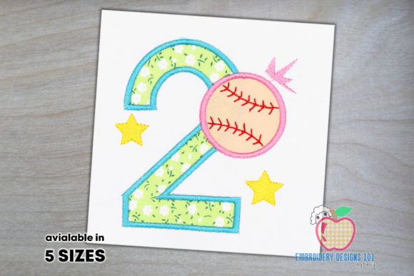 2nd Birthday Baseball Applique for Kids
