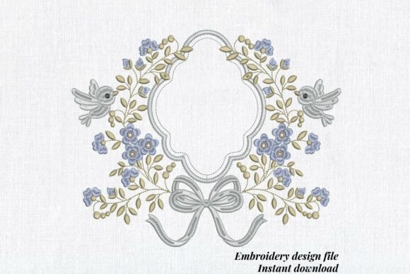 Blue Shabby Chic Floral Frame for Boutique Apparel