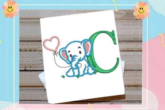 C Letter Cute Elephant Decor Review for Boutique Apparel