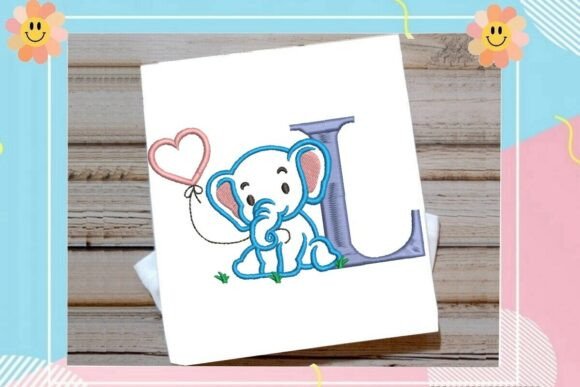 Letter L Cute Elephant Decor Review for Etsy